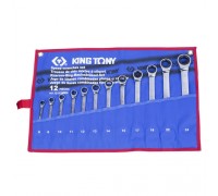 KING TONY Набор комбинированных трещоточных ключей, 8-24 мм, чехол из теторона, 12 предметов