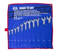 KING TONY Набор комбинированных удлиненных ключей, 8-24 мм, чехол из теторона, 11 предметов