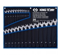 KING TONY Набор комбинированных ключей, 6-32 мм, чехол из теторона, 26 предметов