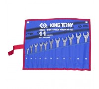KING TONY Набор комбинированных трещоточных ключей, 8-19 мм, чехол из теторона, 11 предметов