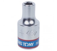 KING TONY Головка торцевая стандартная шестигранная 1/4", 4 мм